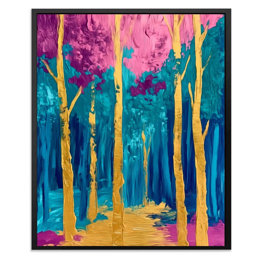 Surreal Gold and Pink Forest - Luxury Wall Art