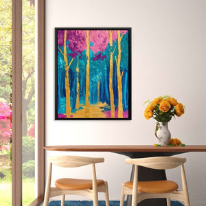 Surreal Gold and Pink Forest - Colorful Pink and Purple Canvas Print