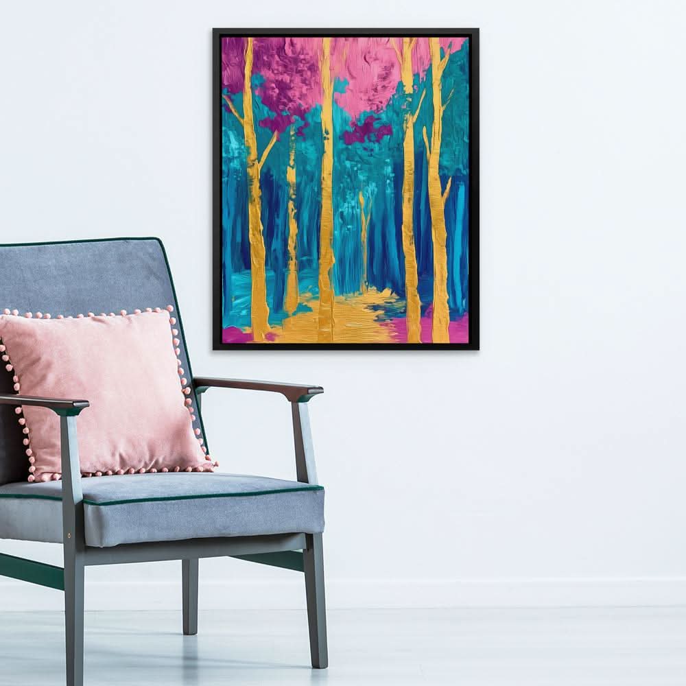Surreal Gold and Pink Forest - Luxury Wall Art