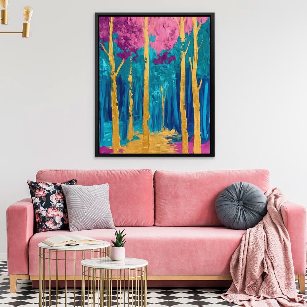 Surreal Gold and Pink Forest - Luxury Wall Art