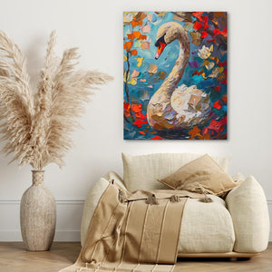 Swan in the Fall - Luxury Wall Art