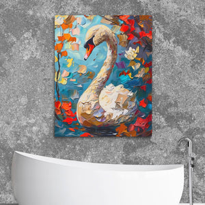 Swan in the Fall - Luxury Wall Art