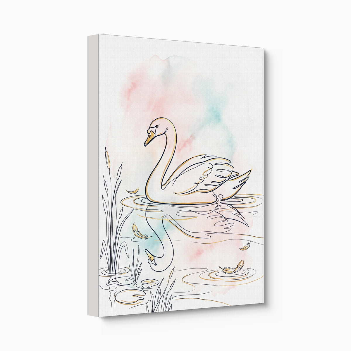 Swan Serene Waters — swan serene waters angled flush print