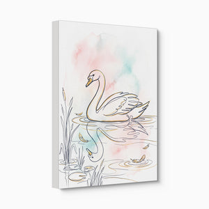 Swan Serene Waters — swan serene waters angled flush print