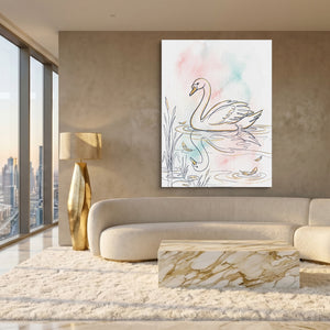 Swan Serene Waters — swan serene waters sq white gold lux 1port flush print