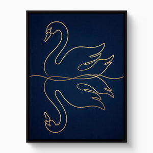 Swan Still Water — swan still water white studio framed black