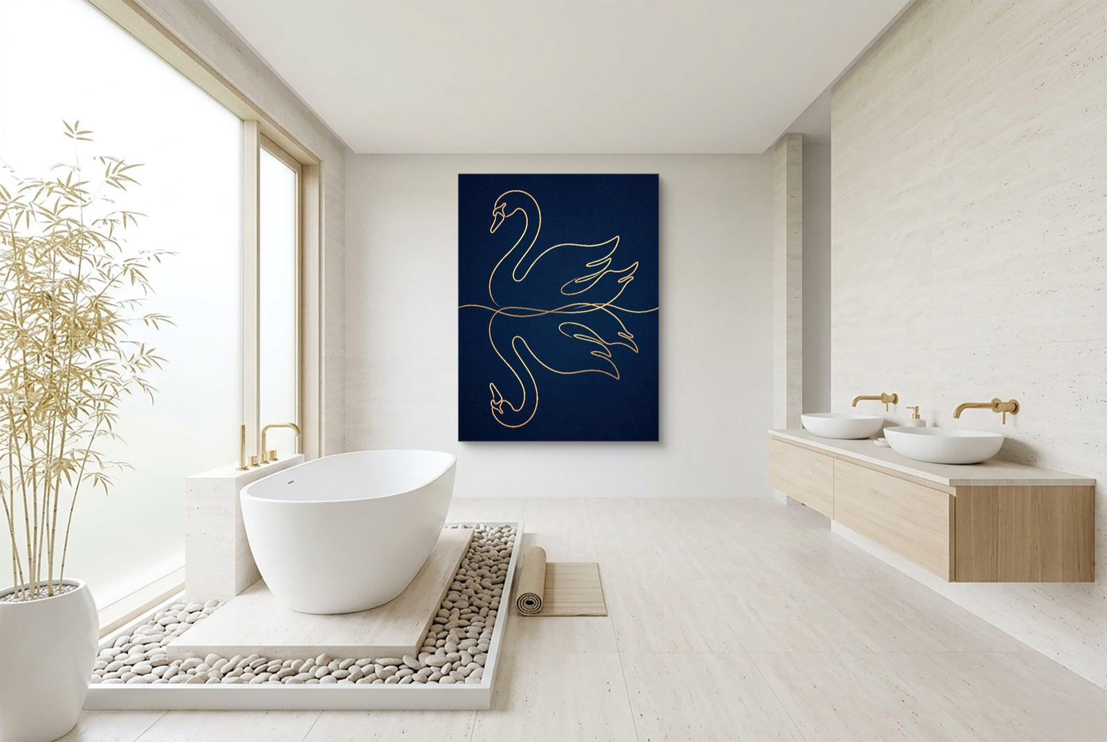 Swan Still Water — swan still water white studio framed black