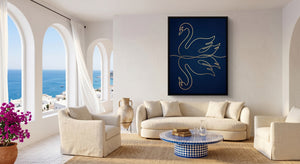 Swan Still Water — swan still water beachside couch livingroom 1port framed black