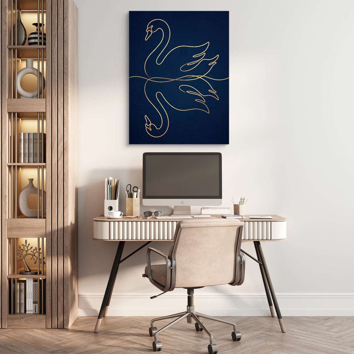 Swan Still Water — swan still water sq beige office 1port flush print