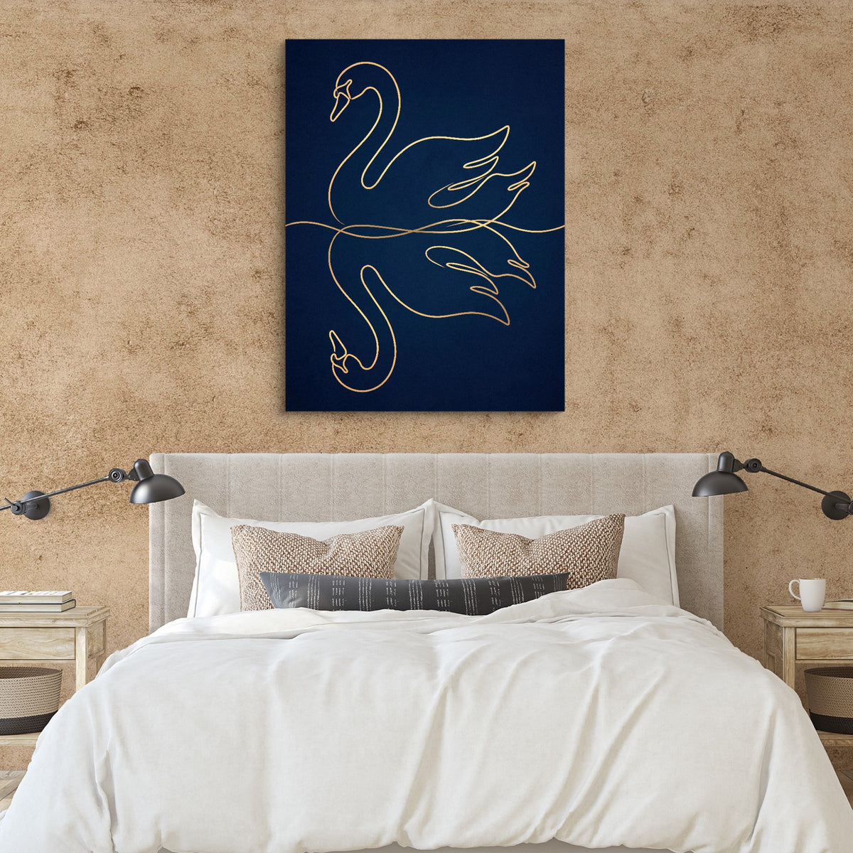 Swan Still Water — swan still water sq clay paper bedroom 1port flush print