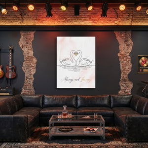 Swans Pink Heart — swans pink heart sq man cave guitar 1port flush print
