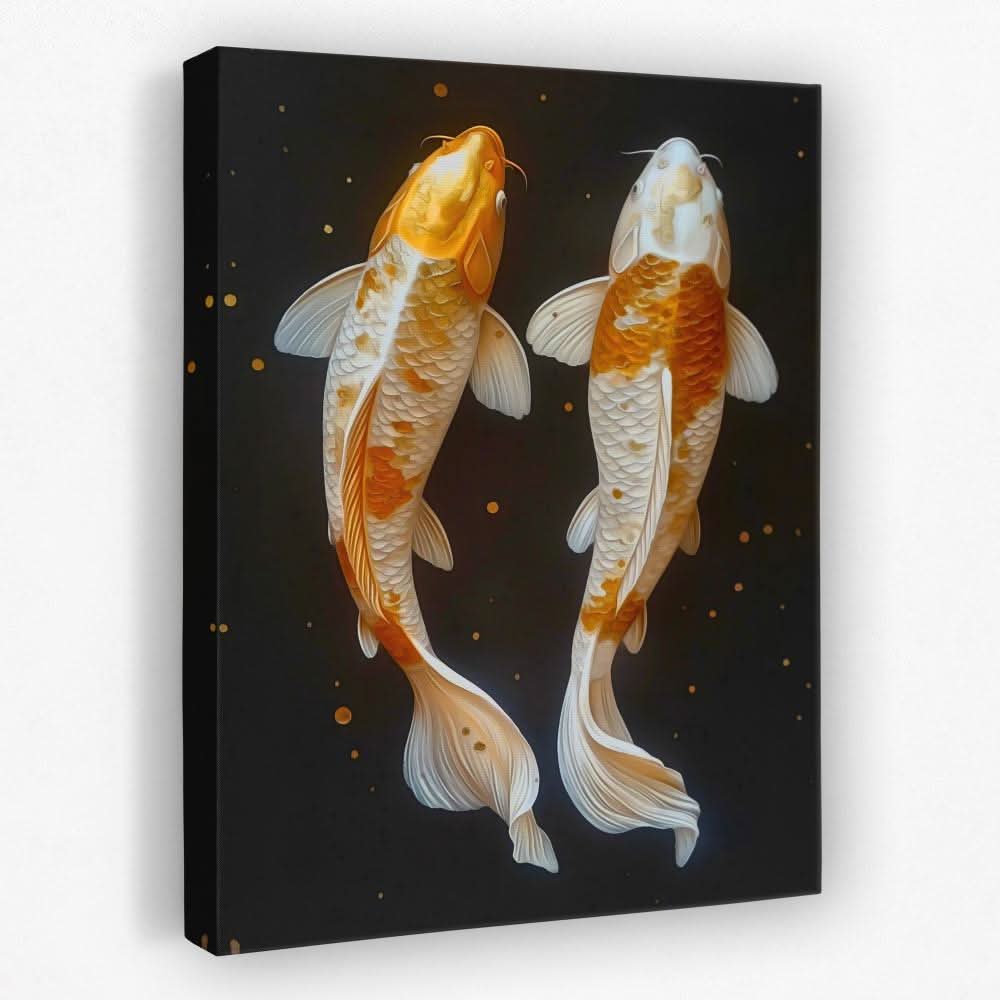 Swimming Koi Fish - Animals Canvas Wall Art