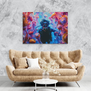 Swimming with Jellyfish - Luxury Wall Art
