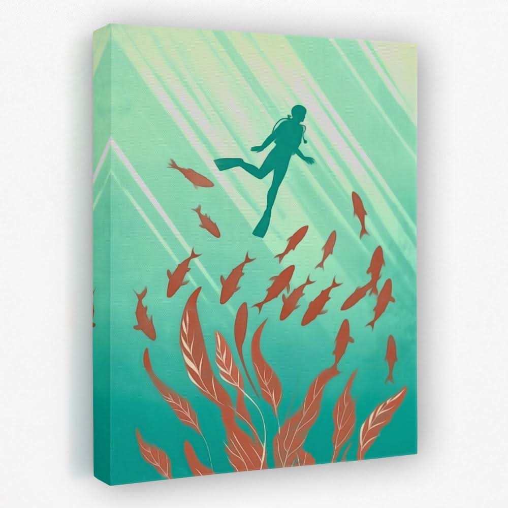Swimming with the Fishes - Coastal Canvas Wall Art