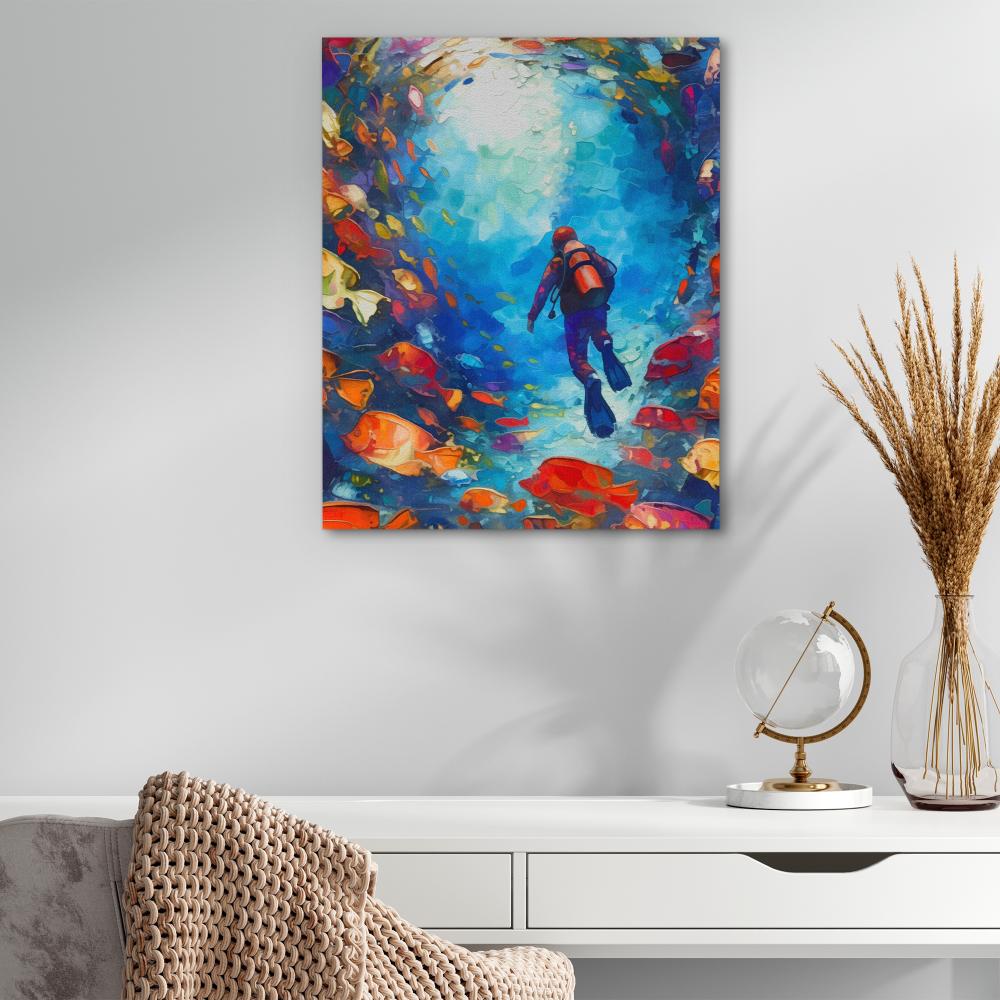 Swirling School of Fish - Luxury Wall Art