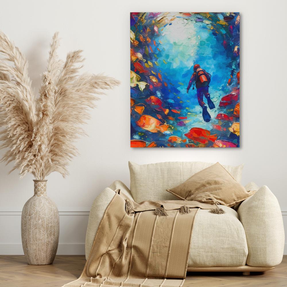Swirling School of Fish - Luxury Wall Art