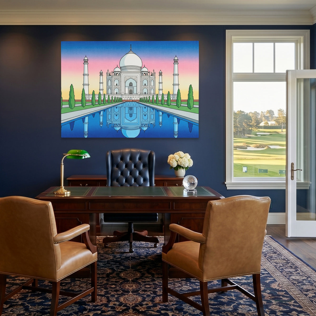 Taj Mahal Sunset Mirror — Taj Mahal Sunset Mirror Golf House Blue Land 146