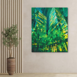 Tall Emerald Buildings - Luxury Wall Art