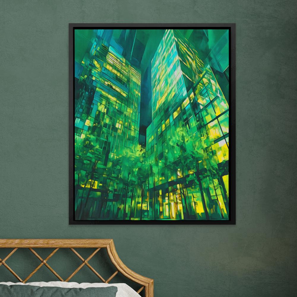Tall Emerald Buildings - Luxury Wall Art