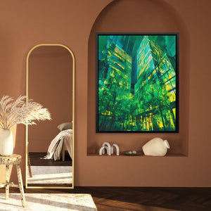 Tall Emerald Buildings - Luxury Wall Art