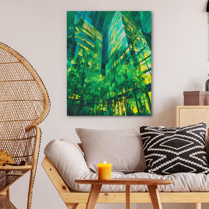 Tall Emerald Buildings - Luxury Wall Art