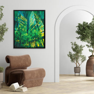 Tall Emerald Buildings - Luxury Wall Art