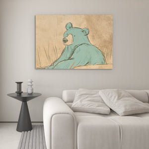 Teal Blue Bear - Luxury Wall Art