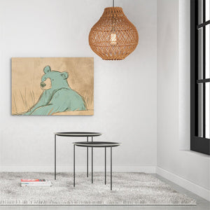 Teal Blue Bear - Luxury Wall Art