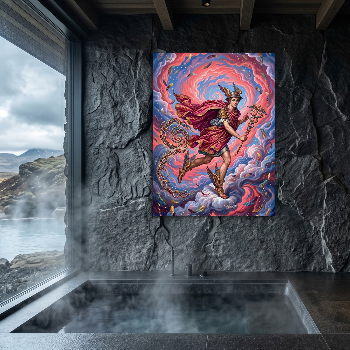 Teal Cat Halloween — teal cat halloween sq sauna dark 1port flush print