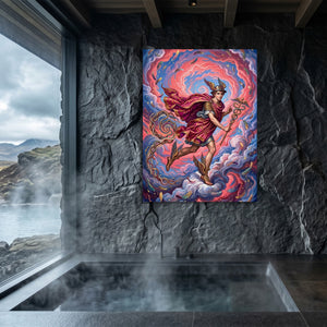 Teal Cat Halloween — teal cat halloween sq sauna dark 1port flush print