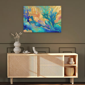 Teal Current Dance - Luxury Wall Art