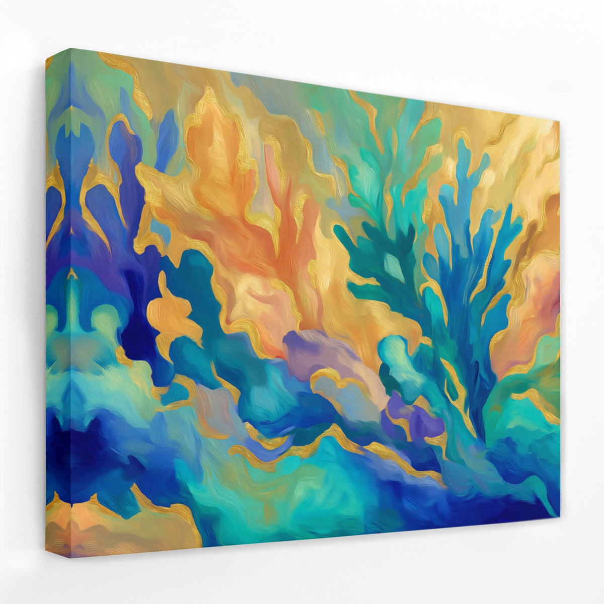 Teal Current Dance - Luxury Wall Art