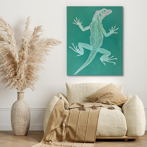 Teal Iguana - Luxury Wall Art