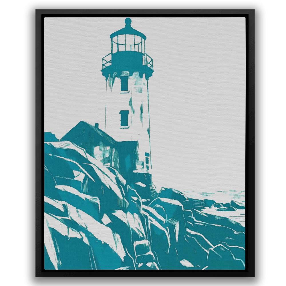 Teal Lighthouse - Luxury Wall Art