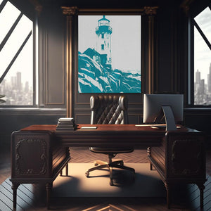 Teal Lighthouse - Luxury Wall Art