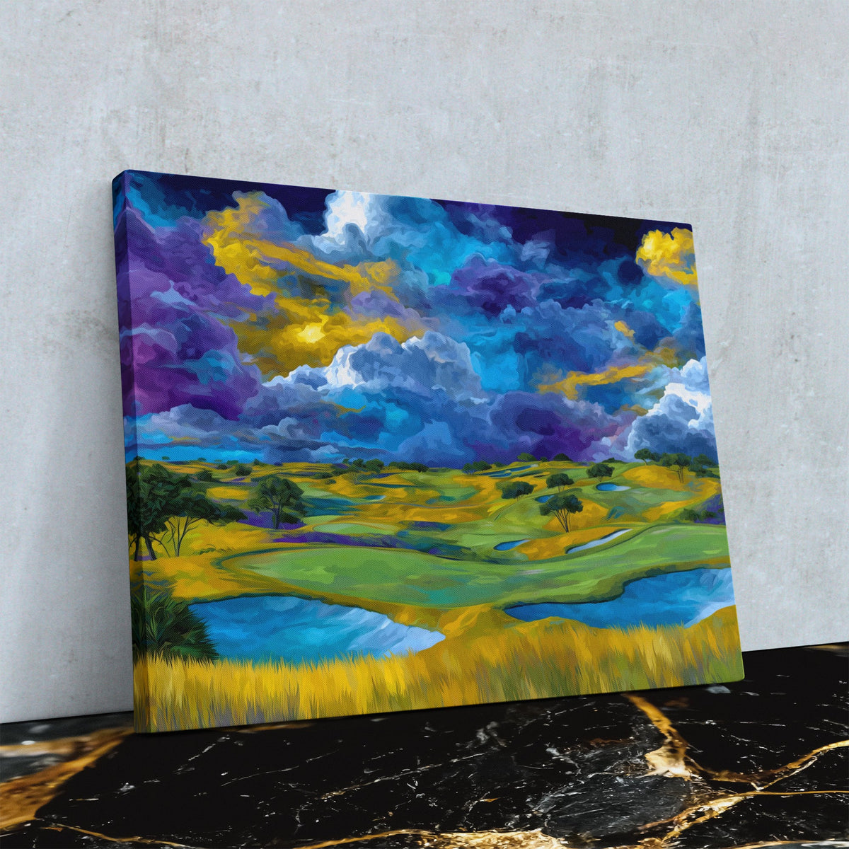 The Golden Fairway - Luxury Wall Art