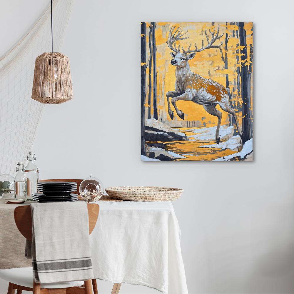 The Golden Stag - Luxury Wall Art