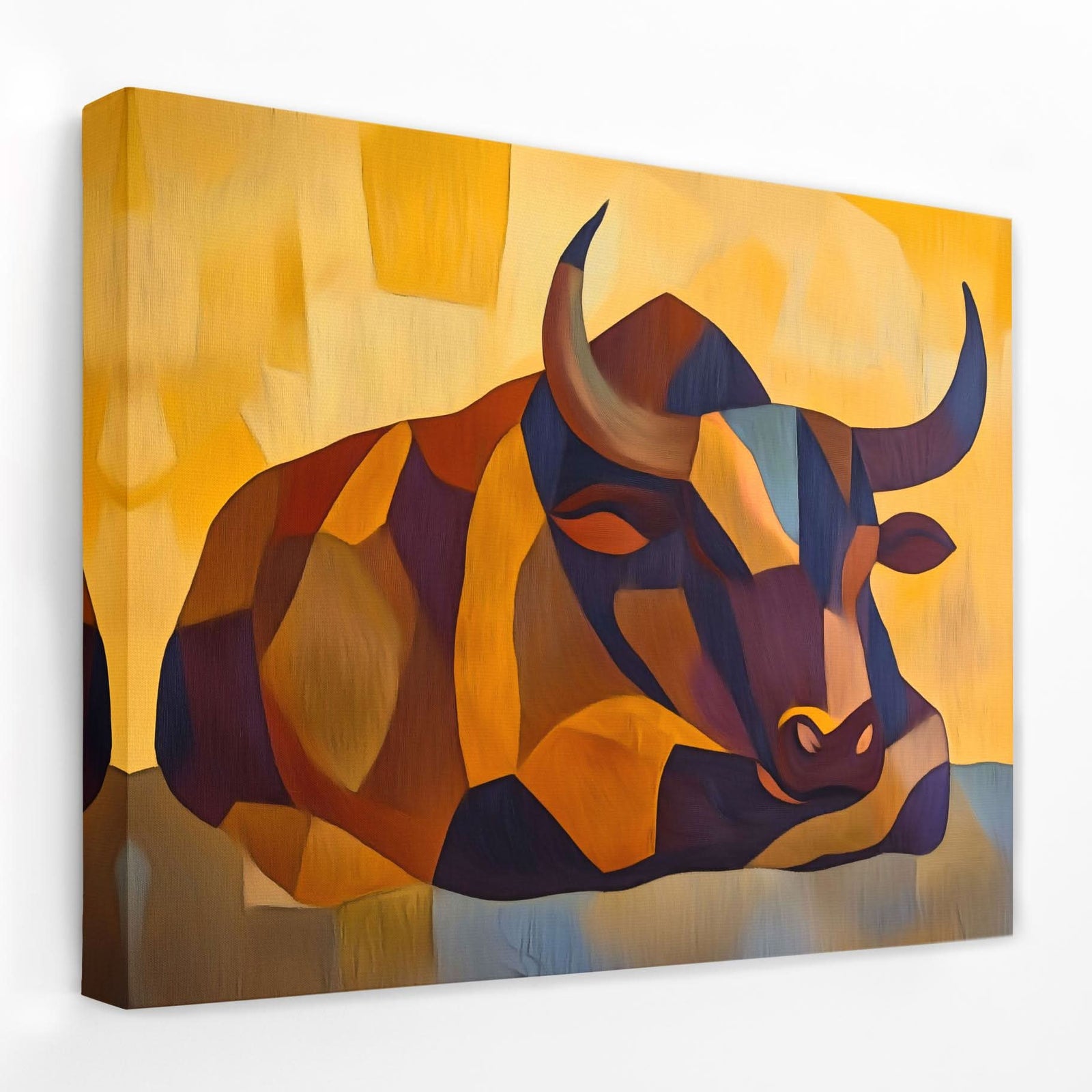 The Watchful Beast - Bull Canvas Wall Art