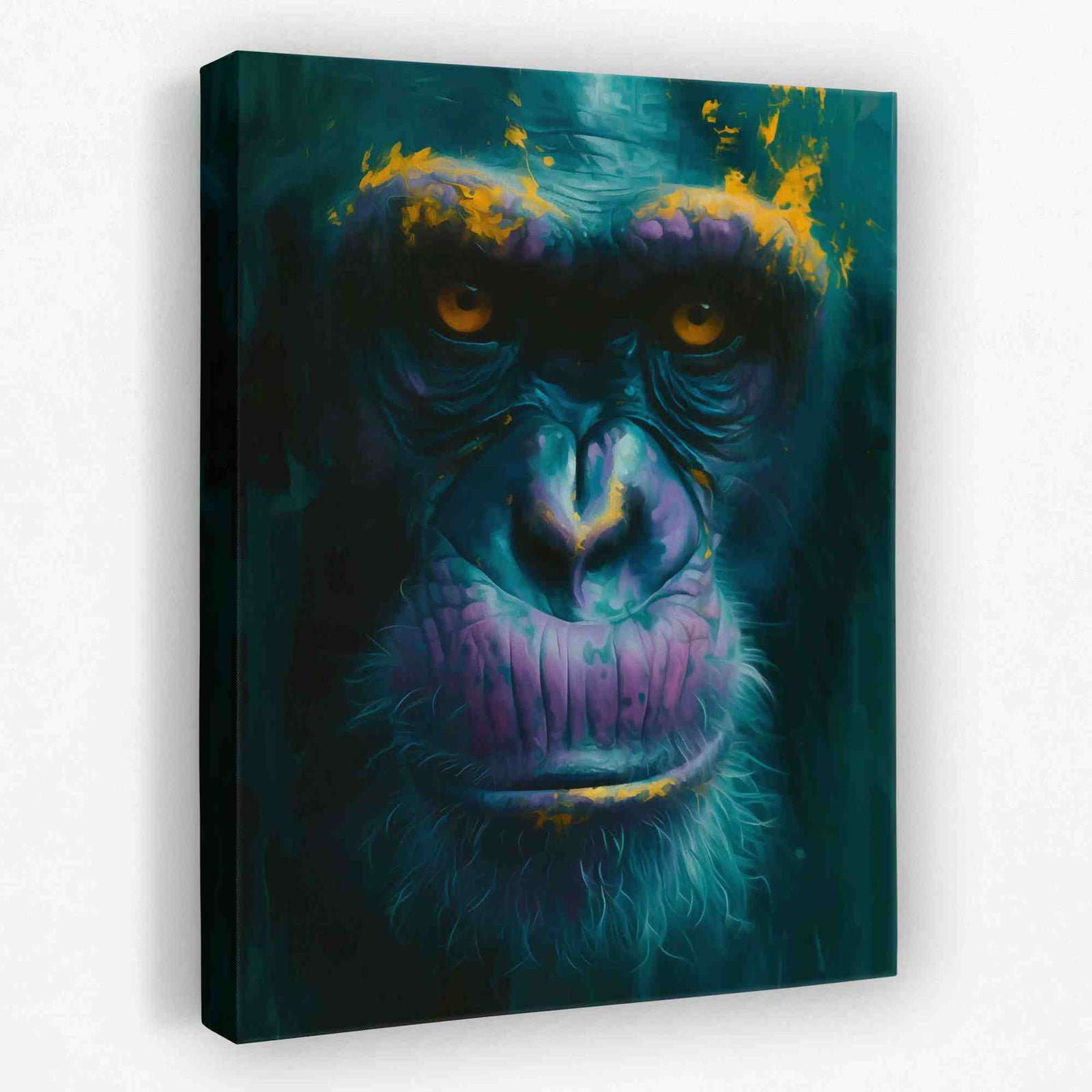 Thoughtful Ape - Animals Canvas Wall Art