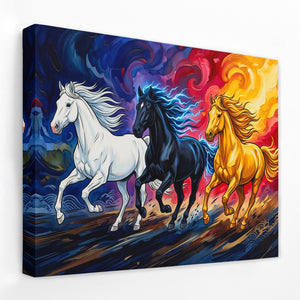 Three Horses Aflame — Three Horses Aflame Landscape   Side View   Mirror Wrap 210
