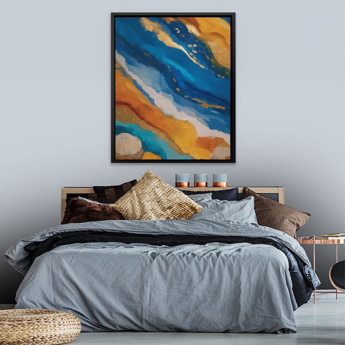 Tidal Gold Currents - Luxury Wall Art