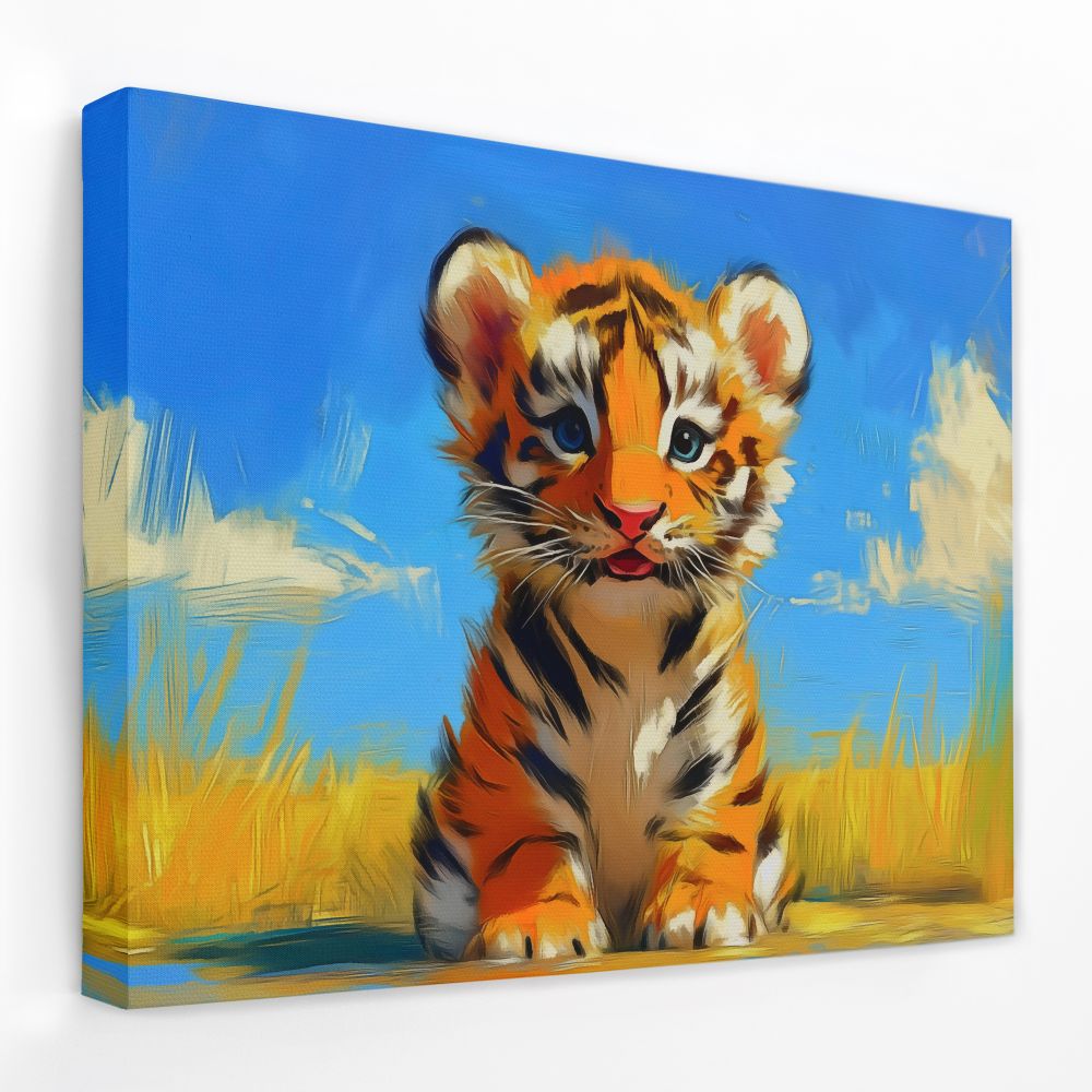 Tiger Cub in the Plains - Luxury Wall Art