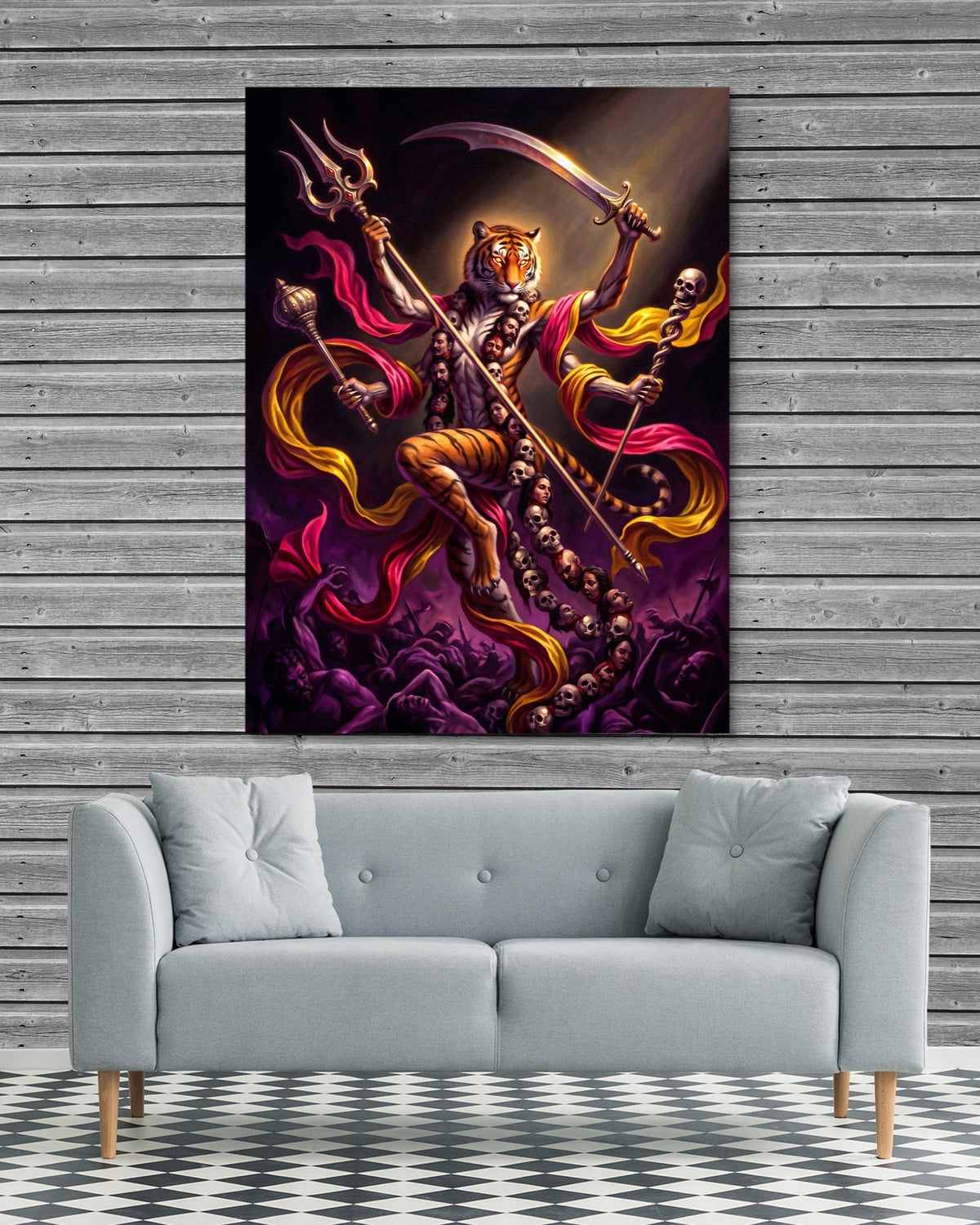 Tiger Deity Conquers - Luxury Wall Art