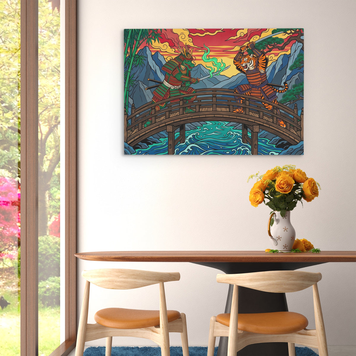 Tiger Dragon Bridge — Tiger Dragon Bridge Floral Dining Room   Landscape 104