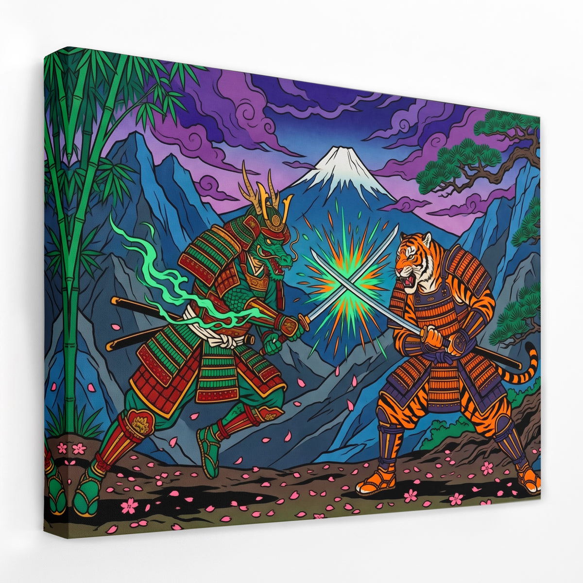 Tiger Dragon Duel — Tiger Dragon Duel Landscape   Side View   Mirror Wrap 181