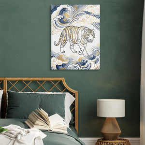 Tiger Golden Waves — tiger golden waves sq green bed 1port flush print