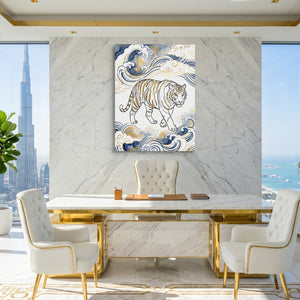 Tiger Golden Waves — tiger golden waves sq king lux 1port flush print