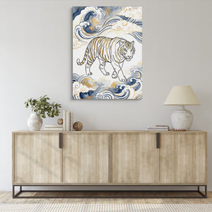 Tiger Golden Waves — tiger golden waves sq living room desk 1port flush print