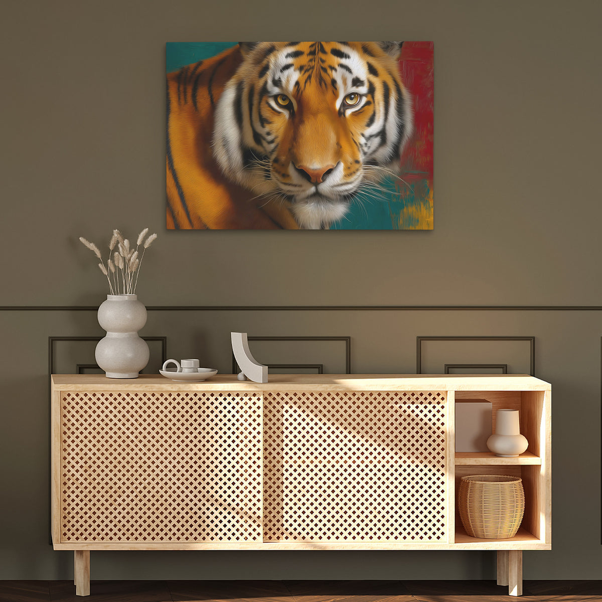 Tiger in Flames - Luxury Wall Art
