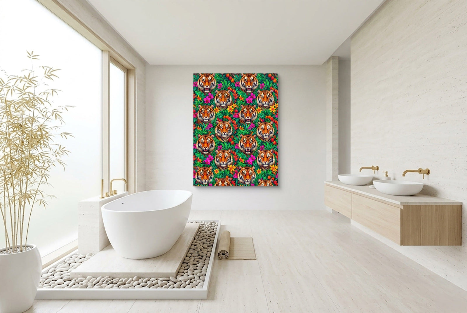 Tiger Jungle Bloom - Luxury Wall Art